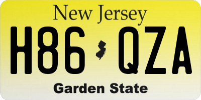 NJ license plate H86QZA