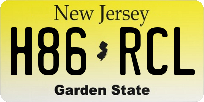 NJ license plate H86RCL