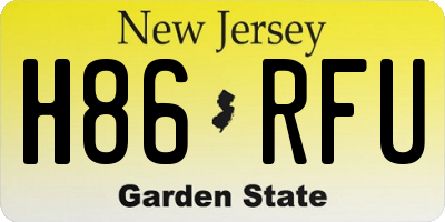 NJ license plate H86RFU