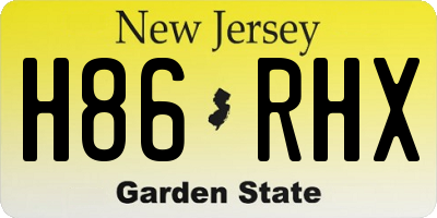 NJ license plate H86RHX