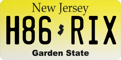 NJ license plate H86RIX