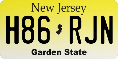 NJ license plate H86RJN