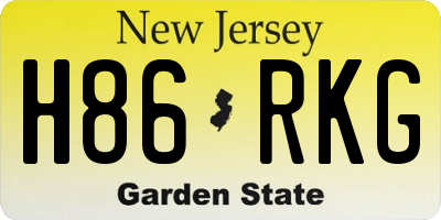 NJ license plate H86RKG