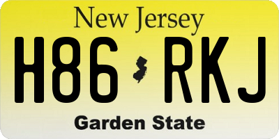 NJ license plate H86RKJ