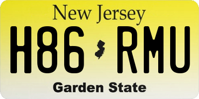 NJ license plate H86RMU
