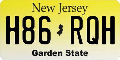 NJ license plate H86RQH