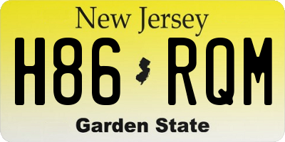 NJ license plate H86RQM