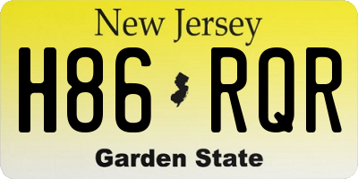 NJ license plate H86RQR