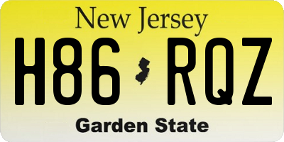 NJ license plate H86RQZ