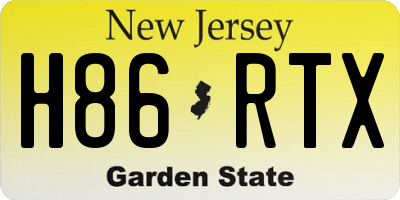 NJ license plate H86RTX