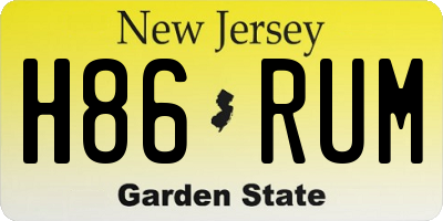 NJ license plate H86RUM