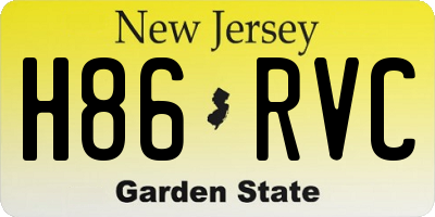 NJ license plate H86RVC