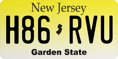 NJ license plate H86RVU