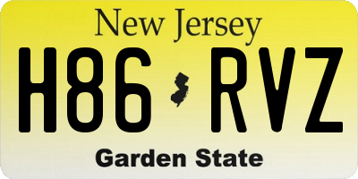 NJ license plate H86RVZ