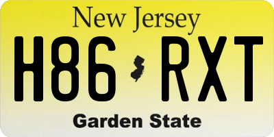 NJ license plate H86RXT