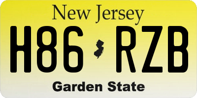NJ license plate H86RZB