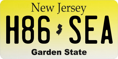 NJ license plate H86SEA