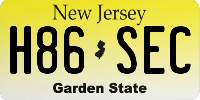 NJ license plate H86SEC