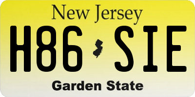 NJ license plate H86SIE