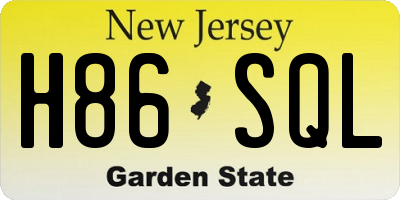 NJ license plate H86SQL