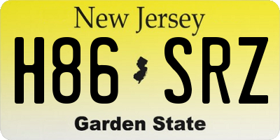 NJ license plate H86SRZ
