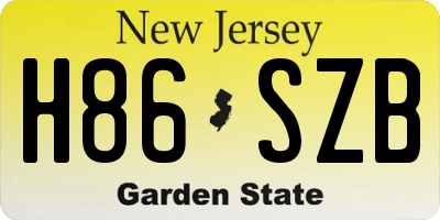 NJ license plate H86SZB