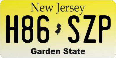 NJ license plate H86SZP
