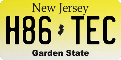 NJ license plate H86TEC