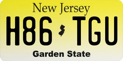 NJ license plate H86TGU