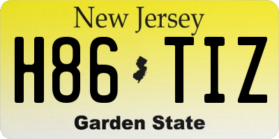 NJ license plate H86TIZ