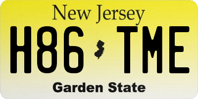 NJ license plate H86TME