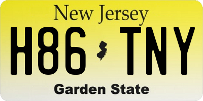 NJ license plate H86TNY