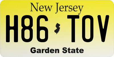NJ license plate H86TOV
