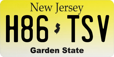 NJ license plate H86TSV