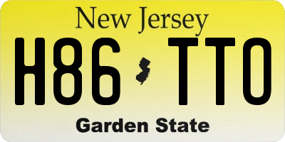 NJ license plate H86TTO