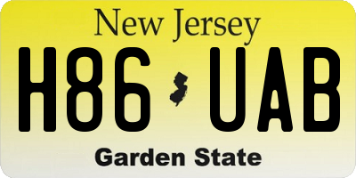 NJ license plate H86UAB