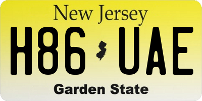 NJ license plate H86UAE