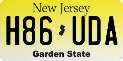 NJ license plate H86UDA