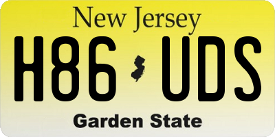 NJ license plate H86UDS