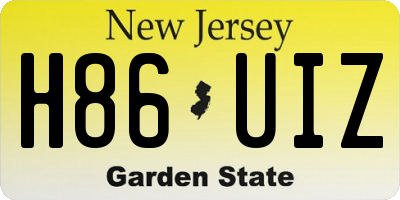 NJ license plate H86UIZ