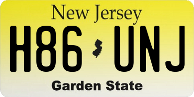 NJ license plate H86UNJ