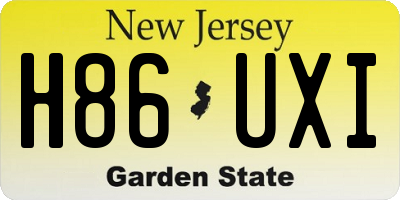NJ license plate H86UXI