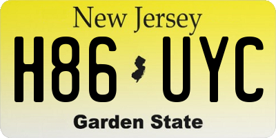 NJ license plate H86UYC