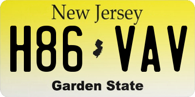 NJ license plate H86VAV