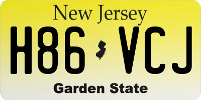 NJ license plate H86VCJ