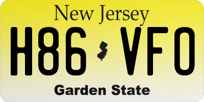 NJ license plate H86VFO