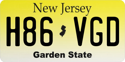NJ license plate H86VGD