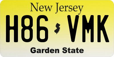 NJ license plate H86VMK