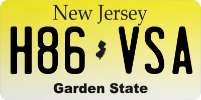 NJ license plate H86VSA