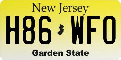 NJ license plate H86WFO